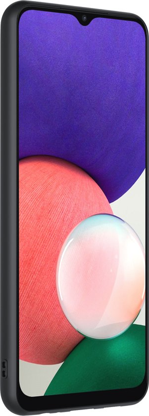 Zwart Hoesje Geschikt Voor Samsung Galaxy A22 5G - Zwarte Siliconen hoesje - TPU Back Cover Hoes - Zwart