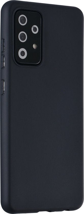 Hoesje en Screenprotector Combi Geschikt Voor Samsung Galaxy A72 5G - Zwarte Siliconen Hoesje Hoesje + 2x Screenprotector