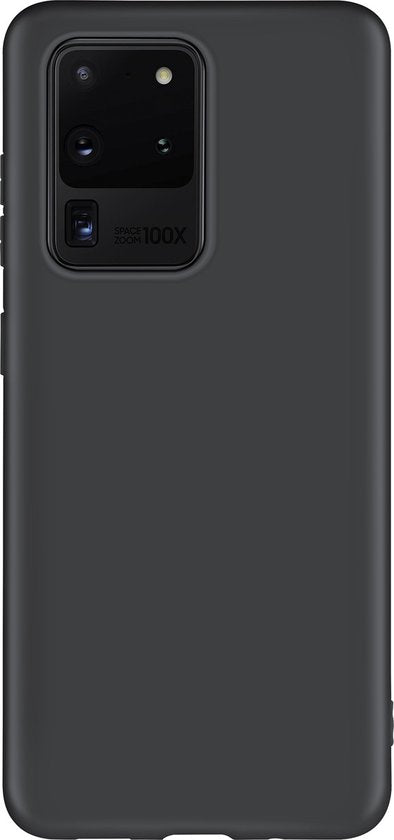 Zwart Hoesje Geschikt Voor Samsung Galaxy S20 Ultra - Zwarte Siliconen hoesje - TPU Back Cover Hoes - Zwart
