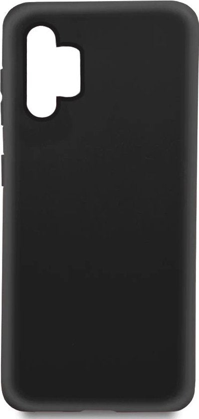 Hoesje en Screenprotector Combi Geschikt Voor Samsung Galaxy A32 5G - Zwarte Siliconen Hoesje + 2x Screenprotector