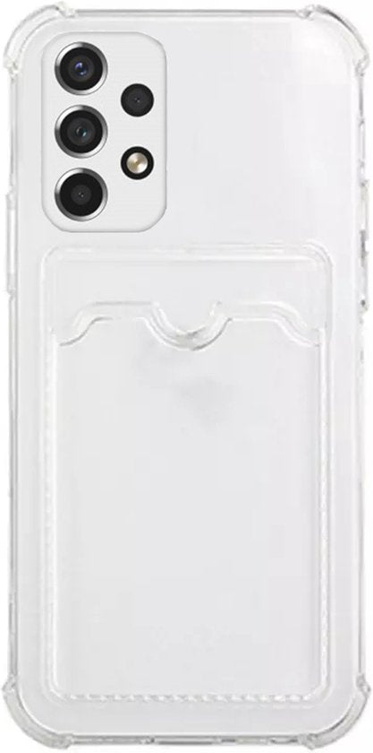 Lennexo Hoesje Met Pashouder Geschikt Voor Samsung A33 - Transparant Siliconen Hoesje - Shockproof Case