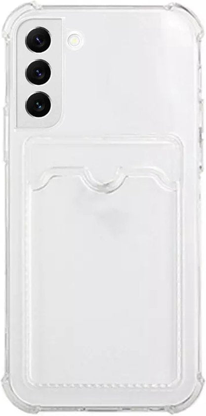 Lennexo Hoesje Met Pashouder Geschikt Voor Samsung S21 Hoesje - Transparant Siliconen Hoesje - Shockproof Case