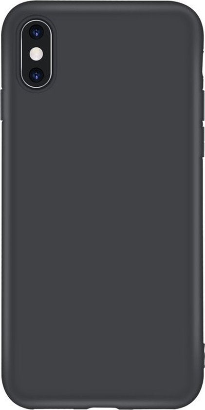 Hoesje en Screenprotector Combi Geschikt Voor iPhone XS Max - Zwarte Siliconen Hoesje + 2x Screenprotector