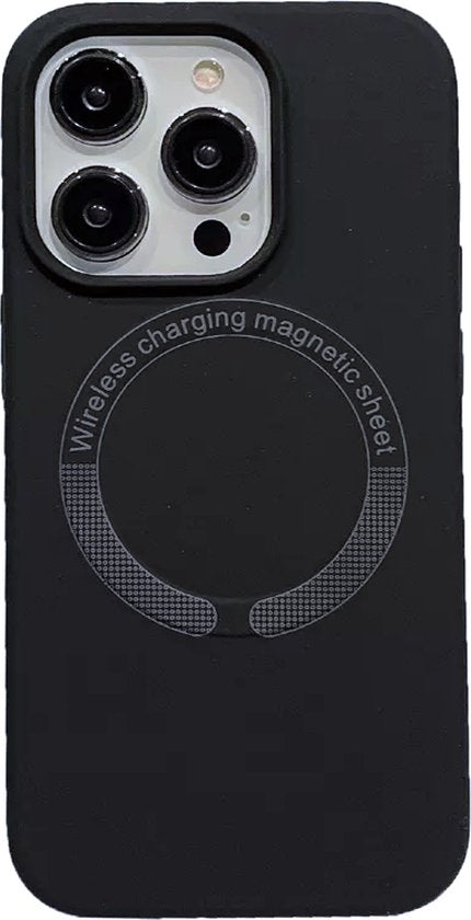 Magnetische Hoesje Geschikt Voor iPhone 14 Pro - Draadloos Opladen - Zwart