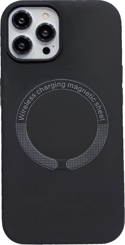 Magnetische Hoesje Geschikt Voor iPhone 12 / 12 Pro - Draadloos Opladen - Zwart