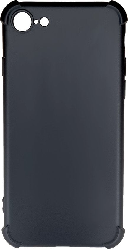 Zwarte Anti Shock Hoesje Geschikt Voor iPhone SE 2022 / 2020 / 8 / 7 - ShockProof Siliconen Hoesje
