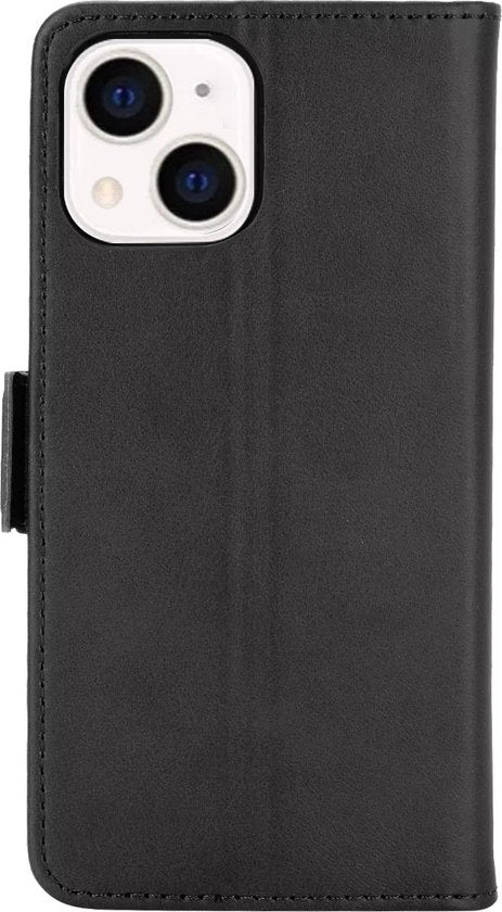 Bookcase Hoesje Geschikt Voor iPhone 15 - Wallet Case - Hoesje Met Pasjeshouder - Zwart