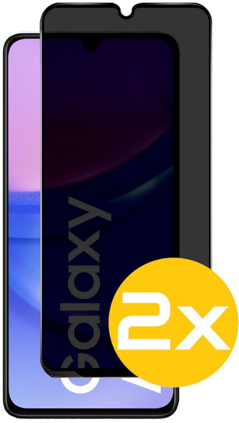 Privacy Screenprotector Geschikt Voor Samsung A15 - Volledige Beschermglas - 2 Stuks