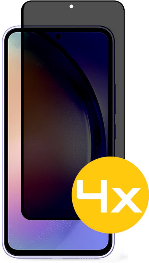 Privacy Screenprotector Geschikt Voor Samsung A54 - Volledige Beschermglas - 4 Stuks