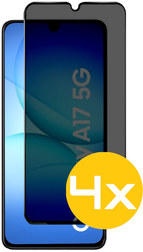 Privacy Screenprotector Geschikt Voor Samsung A17 - Volledige Beschermglas - 4 Stuks