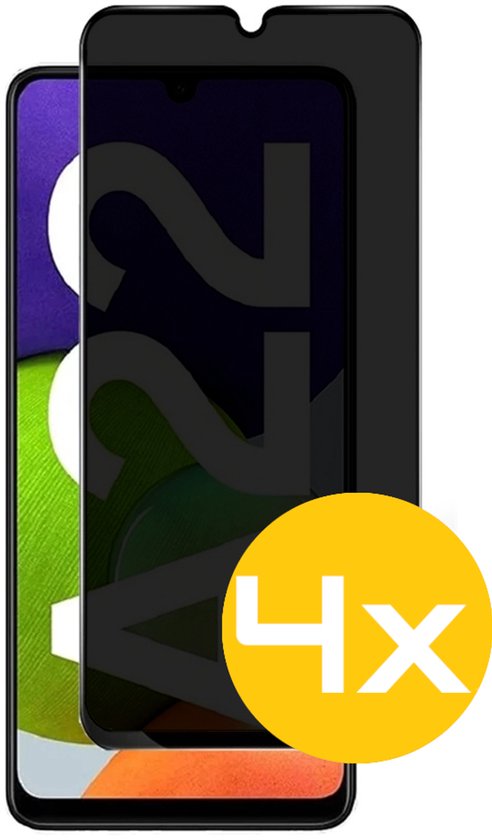 Privacy Screenprotector Geschikt Voor Samsung A22 5G - Volledige Beschermglas - 4 Stuks