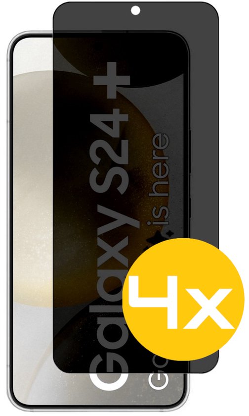 Privacy Screenprotector Geschikt Voor Samsung S24+ (S24 PLUS) - Volledige Beschermglas - 4 Stuks