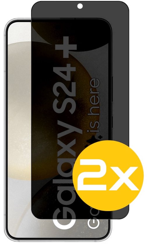Privacy Screenprotector Geschikt Voor Samsung S24+ (S24 PLUS) - Volledige Beschermglas - 2 Stuks