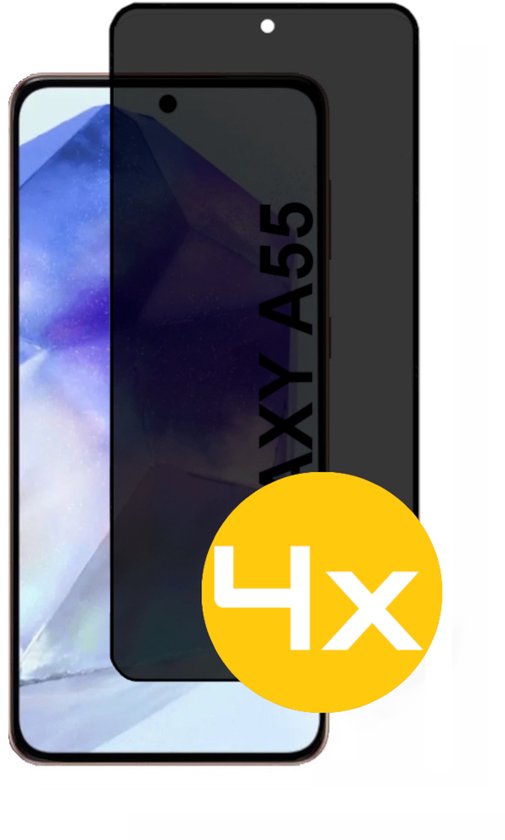 Privacy Screenprotector Geschikt Voor Samsung A55 - Volledige Beschermglas - 4 Stuks