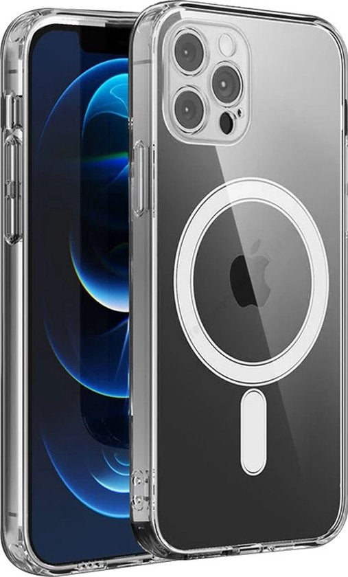 Lennexo Hoesje Geschikt Voor iPhone 12 / 12 Pro Met Magneet Ring - Siliconen Hoesje Voor Draadloos Opladen en Geschikt voor Magsafe