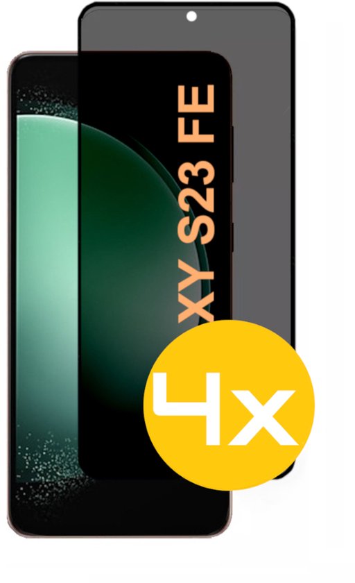Privacy Screenprotector Geschikt Voor Samsung S23FE (Fan Edition) - Volledige Beschermglas - 4 Stuks