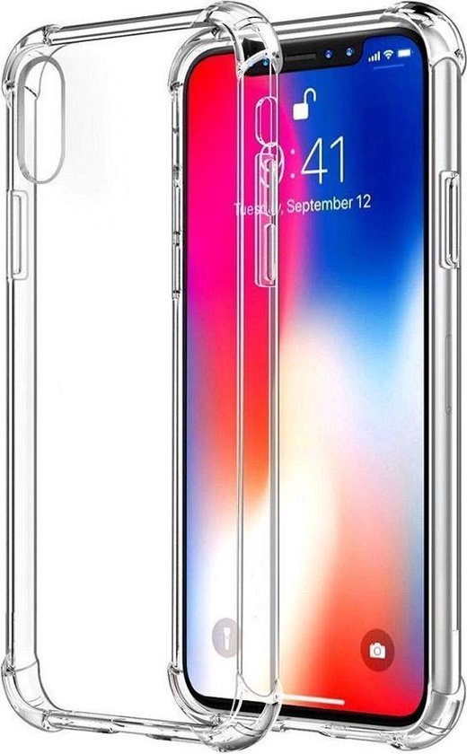 iPhone XS Max Hoesje Anti Shock | ShockProof Silicone Case | Transparant Back Cover