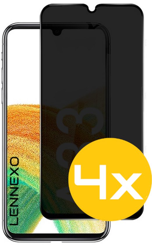 Privacy Screenprotector Geschikt Voor Samsung A33 - Volledige Beschermglas - 4 Stuks