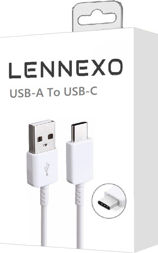 3x USB-C Naar USB-A data en Laadkabel 2 Meter|2.4A Snellader|Fast Charge|Oplaadsnoer Geschikt Voor Smartphone en Tablet