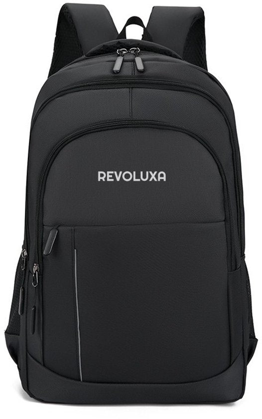 Revoluxa 27L Rugtas met Laptopvak tot 14 inch - Waterdichte Schooltas, Laptoptas, Reistas voor Dames en Heren - Zwart