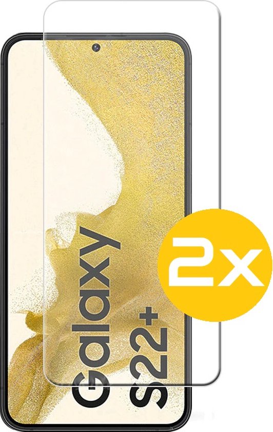 Screenprotector Geschikt Voor Samsung Galaxy S22+ (S22 Plus) - Glasplaat - Tempered Glass - 2 Stuks