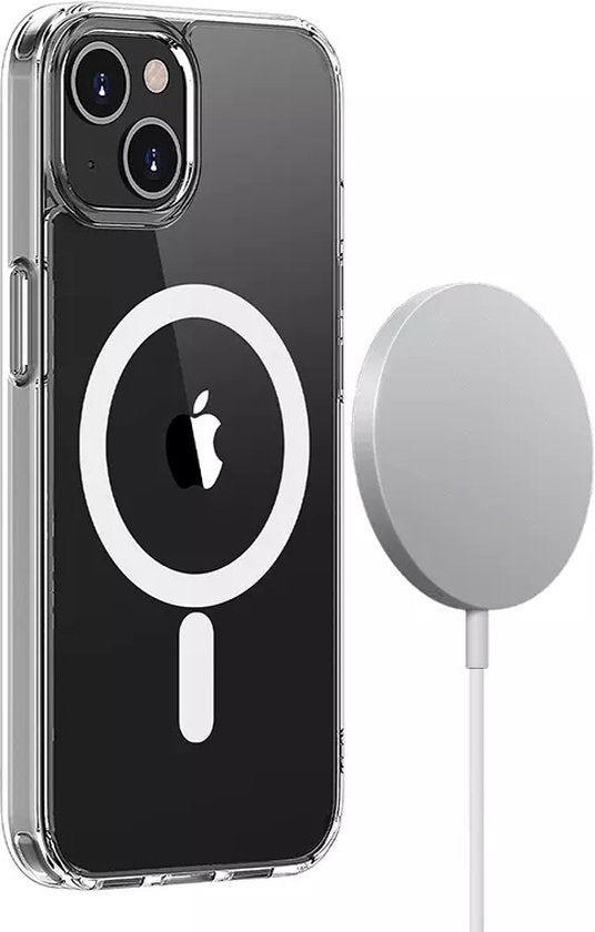 Lennexo Hoesje Geschikt Voor iPhone 15 Pro Max Met Magneet Ring - Siliconen Hoesje Voor Draadloos Opladen en Geschikt voor Magsafe