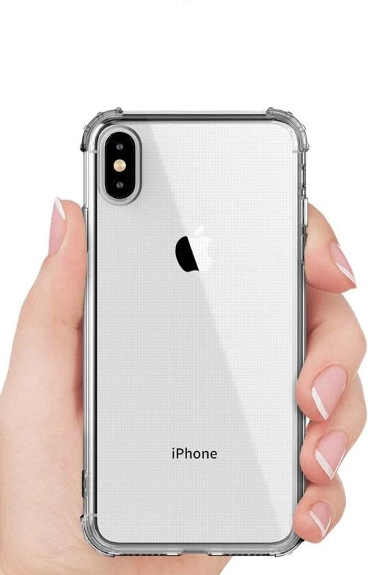 iPhone XS Max Hoesje Anti Shock | ShockProof Silicone Case | Transparant Back Cover
