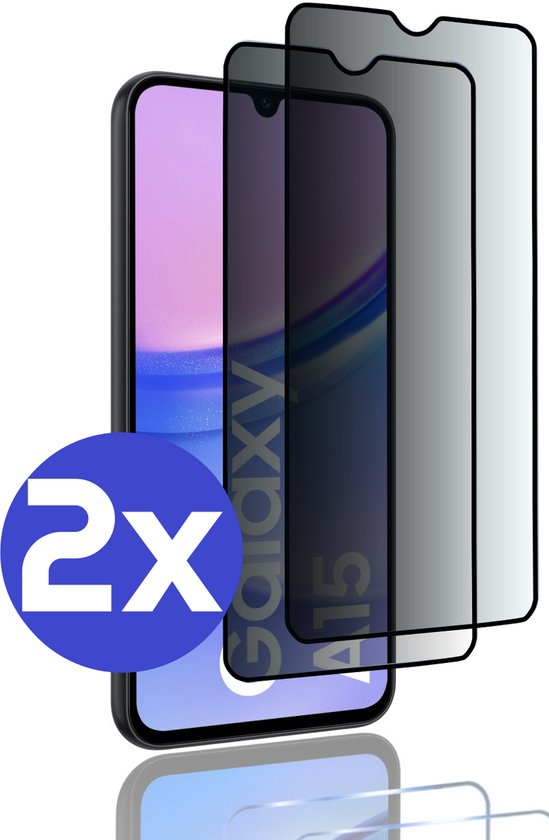 ArmorDrop Privacy Screenprotector Geschikt Voor Samsung A15 - Gehard Glas - 2 Stuks