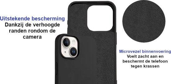 Armordrop Hoesje Met Koord Geschikt Voor iPhone 15 - Siliconen Hoesje Met Koord - Zwart