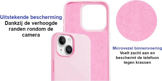 Armordrop Hoesje Met Koord Geschikt Voor iPhone 14 Pro Max - Siliconen Hoesje Met Koord - Roze