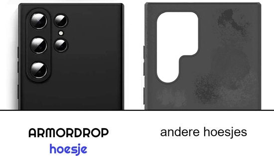 Armordrop Zwart Hoesje Geschikt Voor Samsung S23 ULTRA - Telefoonhoesje Zwart