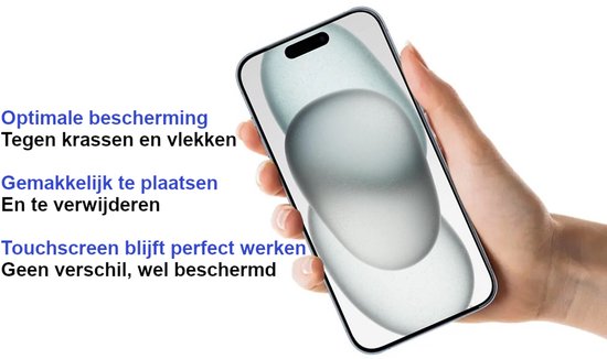 ArmorDrop Full Guard Screenprotector Geschikt Voor iPhone 15 - Gehard Glas - 2 Stuks