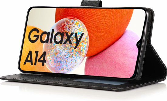 BookCase Hoesje Geschikt Voor Samsung A14 - Wallet Case - Hoesje Met Pasjeshouder - Zwart