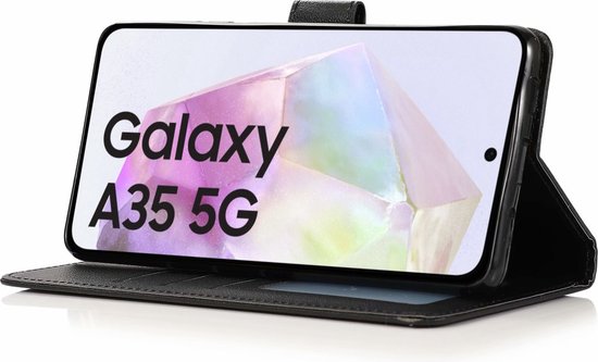 BookCase Hoesje Geschikt Voor Samsung A35 - Wallet Case - Hoesje Met Pasjeshouder - Zwart