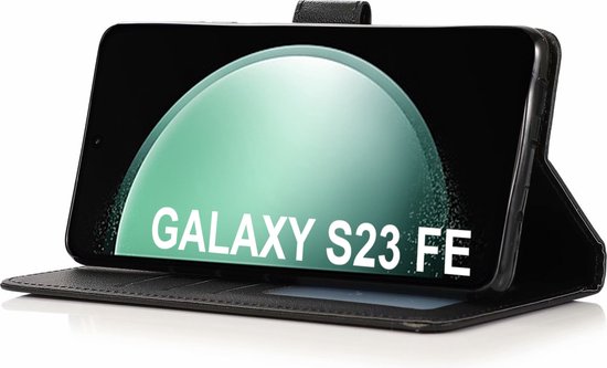 BookCase Hoesje Geschikt Voor Samsung S23 FE - Wallet Case - Hoesje Met Pasjeshouder - Zwart