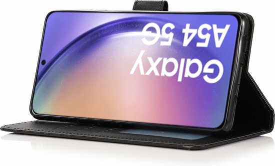 BookCase Hoesje Samsung A54 | Wallet Case | Samsung A54 Hoesje Met Pasjeshouder - Zwart