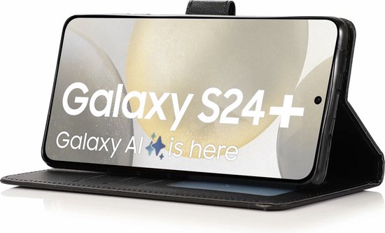 BookCase Hoesje Geschikt Voor Samsung S24+ (S24 Plus) - Wallet Case - Hoesje Met Pasjeshouder - Zwart