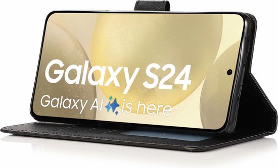 BookCase Hoesje Geschikt Voor Samsung S24 - Wallet Case - Hoesje Met Pasjeshouder - Zwart