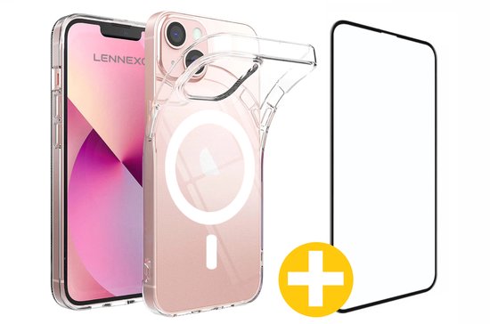 Magnetisch Hoesje en Screenprotector Combi Geschikt Voor iPhone 13 Mini - Hoesje Geschikt voor Magsafe + Premium Screenprotector