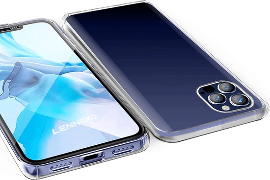 iPhone 12 Pro Max Hoesje | 2 in 1 Siliconen Hoesje 360° Bescherming | TPU Hoesje en Screenprotector iPhone 12 Pro Max in 1