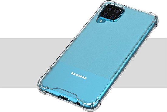 Samsung Galaxy A12 Hoesje Anti Shock | ShockProof Silicone Case | Transparant Back Cover