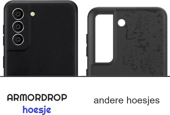 Armordrop Zwart Hoesje Geschikt Voor Samsung S21 FE (Fan Edition) - Telefoonhoesje Zwart