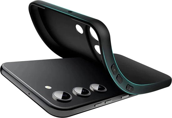 Zwart Hoesje Geschikt Voor Samsung Galaxy S24 - Zwarte Siliconen hoesje - TPU Back Cover Hoes - Zwart