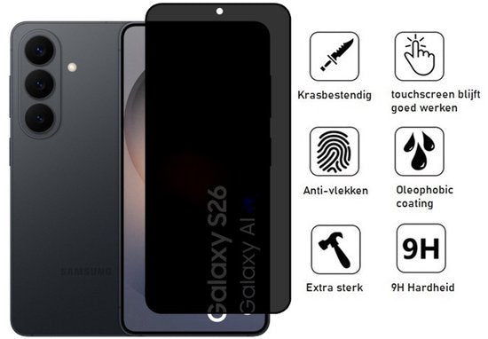 Privacy Screenprotector Geschikt Voor Samsung S26 - Volledige Beschermglas - 4 Stuks