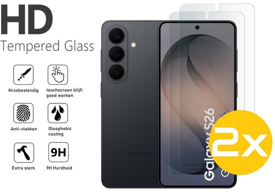 Pashouder Hoesje en Screenprotector Combi Geschikt Voor Samsung S26 - Pasjeshouder + 2x Screenprotector