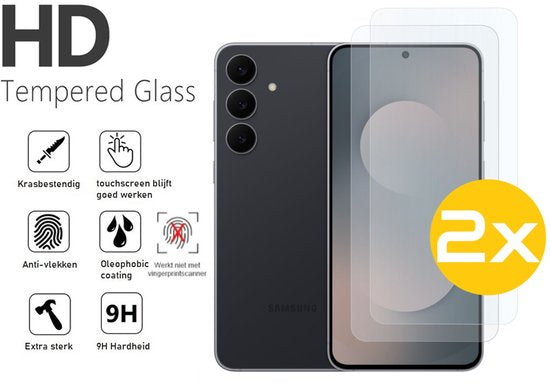 Hoesje en Screenprotector Combi Geschikt Voor Samsung S26 FE (Fan Edition) - Anti Shock Hoesje + 2x Screenprotector