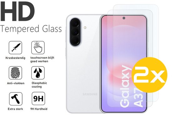 Pashouder Hoesje en Screenprotector Combi Geschikt Voor Samsung A37 - Pasjeshouder + 2x Screenprotector