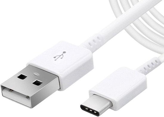 USB-C Naar USB-A data en Laadkabel 1 Meter|2.4A Snellader|Fast Charge|Oplaadsnoer Geschikt Voor Smartphone en Tablet