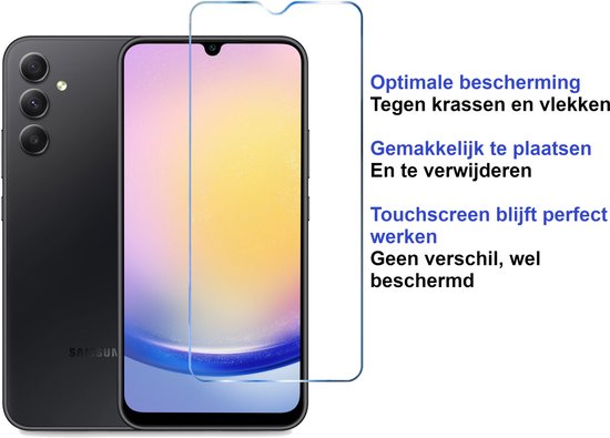Premium Screenprotector Geschikt Voor Samsung A25 - Gehard Glas - 2 Stuks