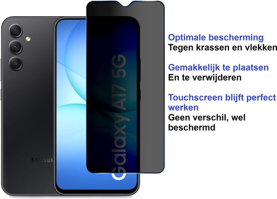 ArmorDrop Privacy Screenprotector Geschikt Voor Samsung A17 - Gehard Glas - 2 Stuks
